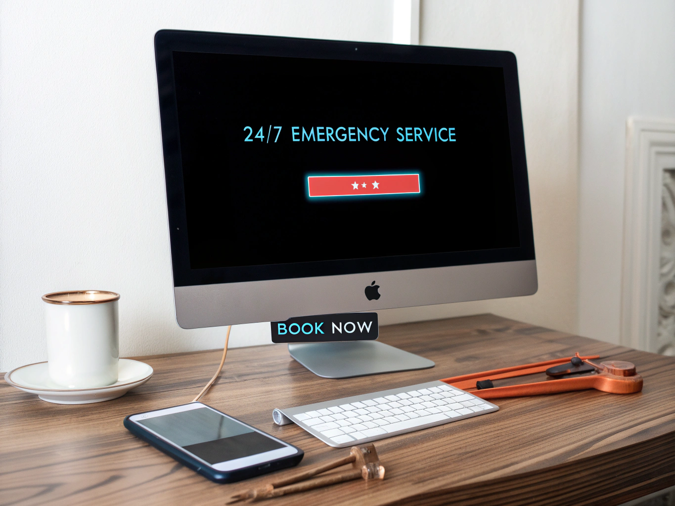 Modern electrical contractor website displayed on a laptop screen