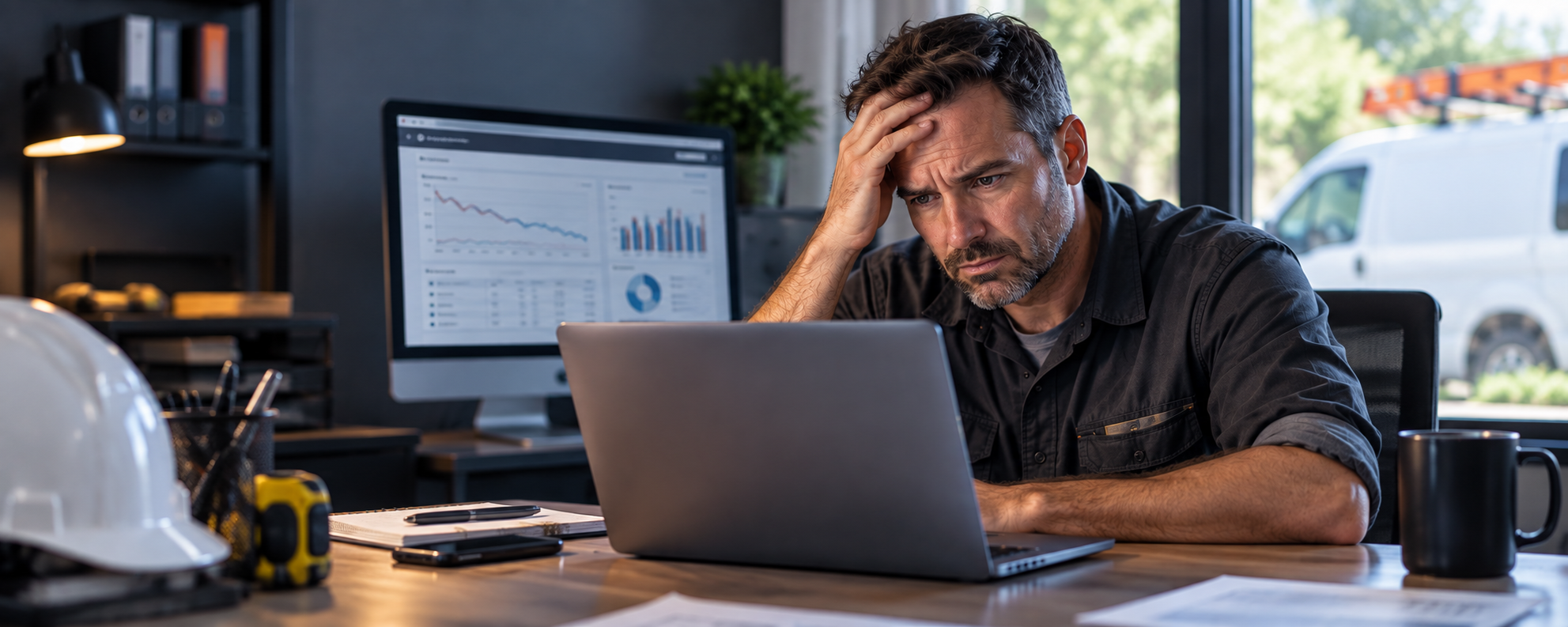 Contractor assessing business performance
